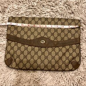 Vintage GUCCI Foldover Clutch Large Monogram